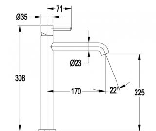 Смеситель для раковины Высокий Grocenberg GB3029GL золотой брашированный